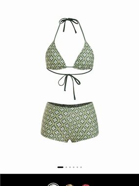 Cider bikini top HALTER NECKLINE GEOMETRIC FLORAL (top only)
